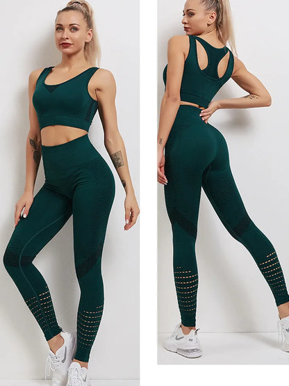 Fitness Pants Gym Leggings Women Seamless Energy Tights High Waist Sports Pants Workout Running Activewear Hollow Yoga Leggings