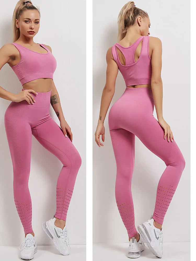 Fitness Pants Gym Leggings Women Seamless Energy Tights High Waist Sports Pants Workout Running Activewear Hollow Yoga Leggings