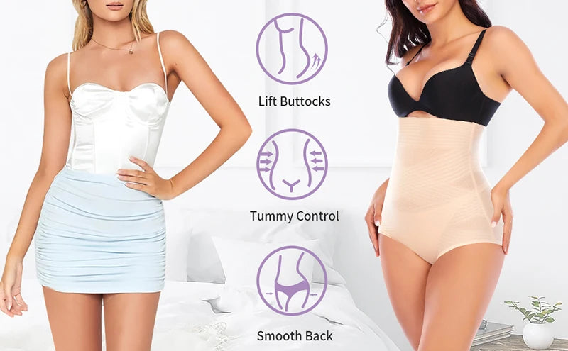 Tummy Control Slimming Shapewear Panties for Women High Waist Cincher Butt Lifter Shaping Underwear Body Shaper Girdle Panty