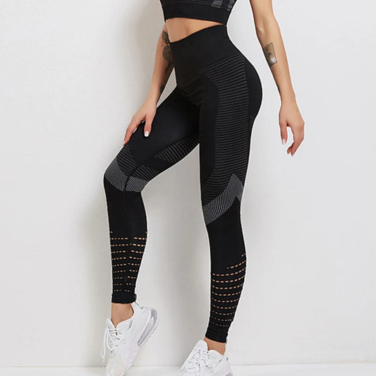 Fitness Pants Gym Leggings Women Seamless Energy Tights High Waist Sports Pants Workout Running Activewear Hollow Yoga Leggings