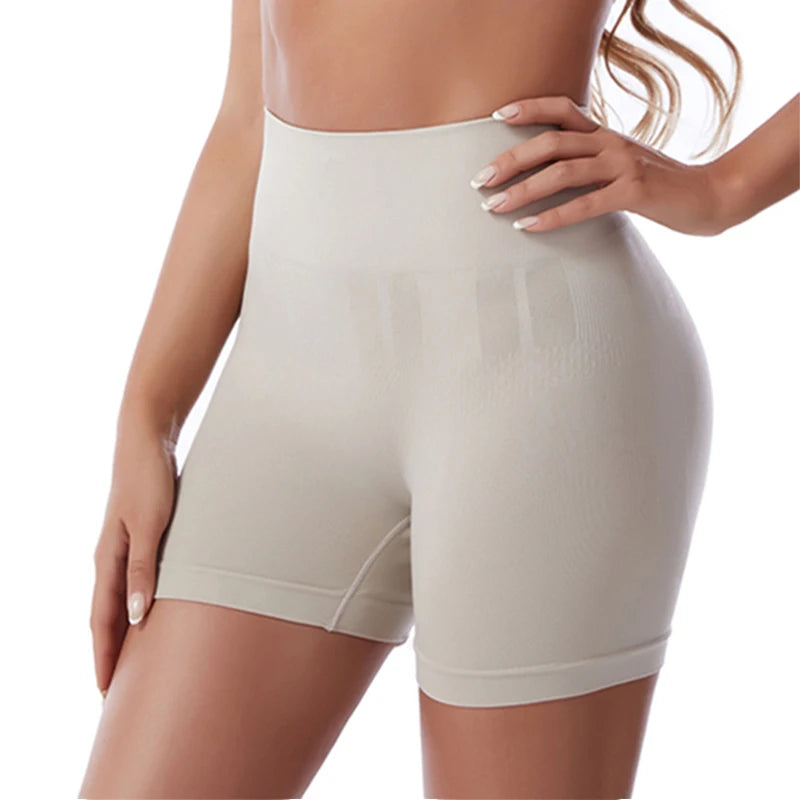 OWEQ Mid Waist Shaping Boyshort Panties Slimming Tummy Pants Solid Color Butt Lifter Body Shaper Tummy Control Shapewear